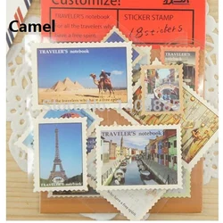 Traveler notebook stamp sticker vintage cowhide travel diary Album Stationery Sticker