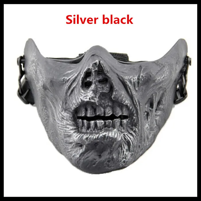 2026 Cosplay Zombie Skull Bone Half Face Airsoft Mask Paintball Masks Survival War CS Game Movie Prop the walking Dead Mascara