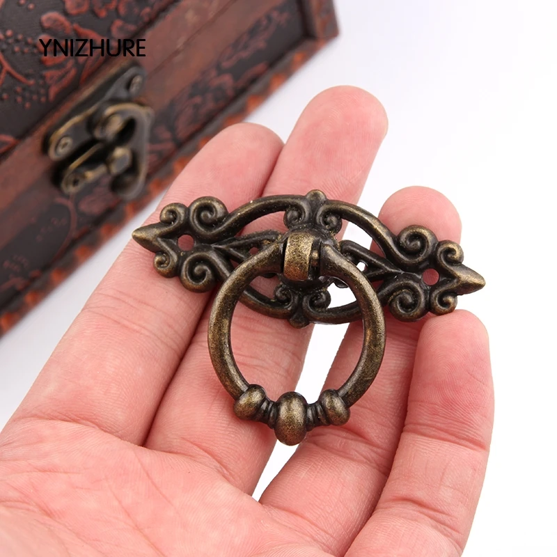 10PCS Antique Furniture Handles Vintage Cabinet Knobs and Handles Kitchen Cupboard Dresser Door Drawer Ring Pull Handles