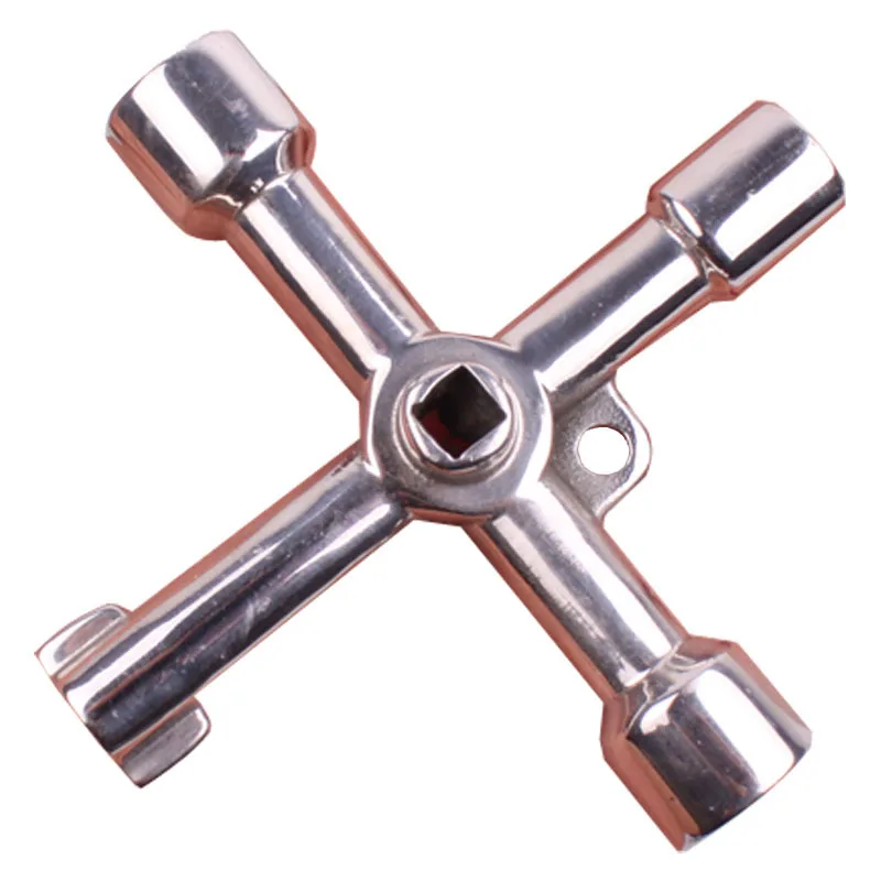 4 in 1  multiple functions within the cabinet door elevator triangular key wrench square hole key water meter valve train