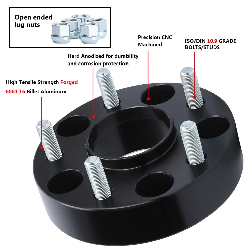 KSP 5x4.5 Wheel Spacers for 300ZX 350Z 370Z Altima Leopard G35 G37 FX35 S14, 4Pcs 25mm 5x114.3 Hubcentric M12x1.25