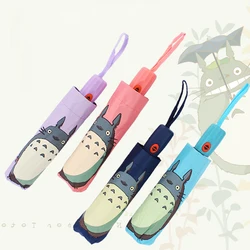 Creative Lovely Cartoon 8K Umbrella Sun Rain Promotion Automatic Cartoon Cat umbrella 3 Folding Parasol