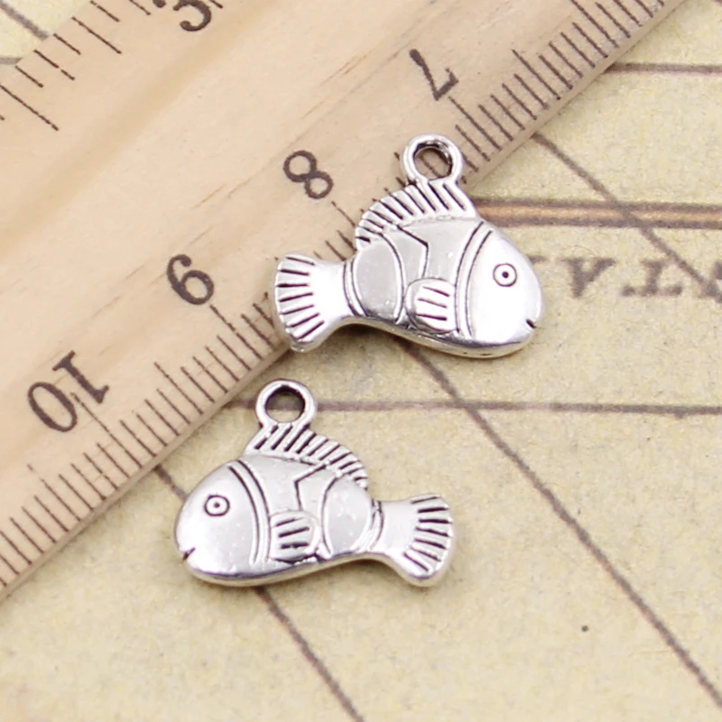 20pcs Charms Lovely Fish 17x14mm Tibetan Silver Color Pendants Antique Jewelry Making DIY Handmade Craft