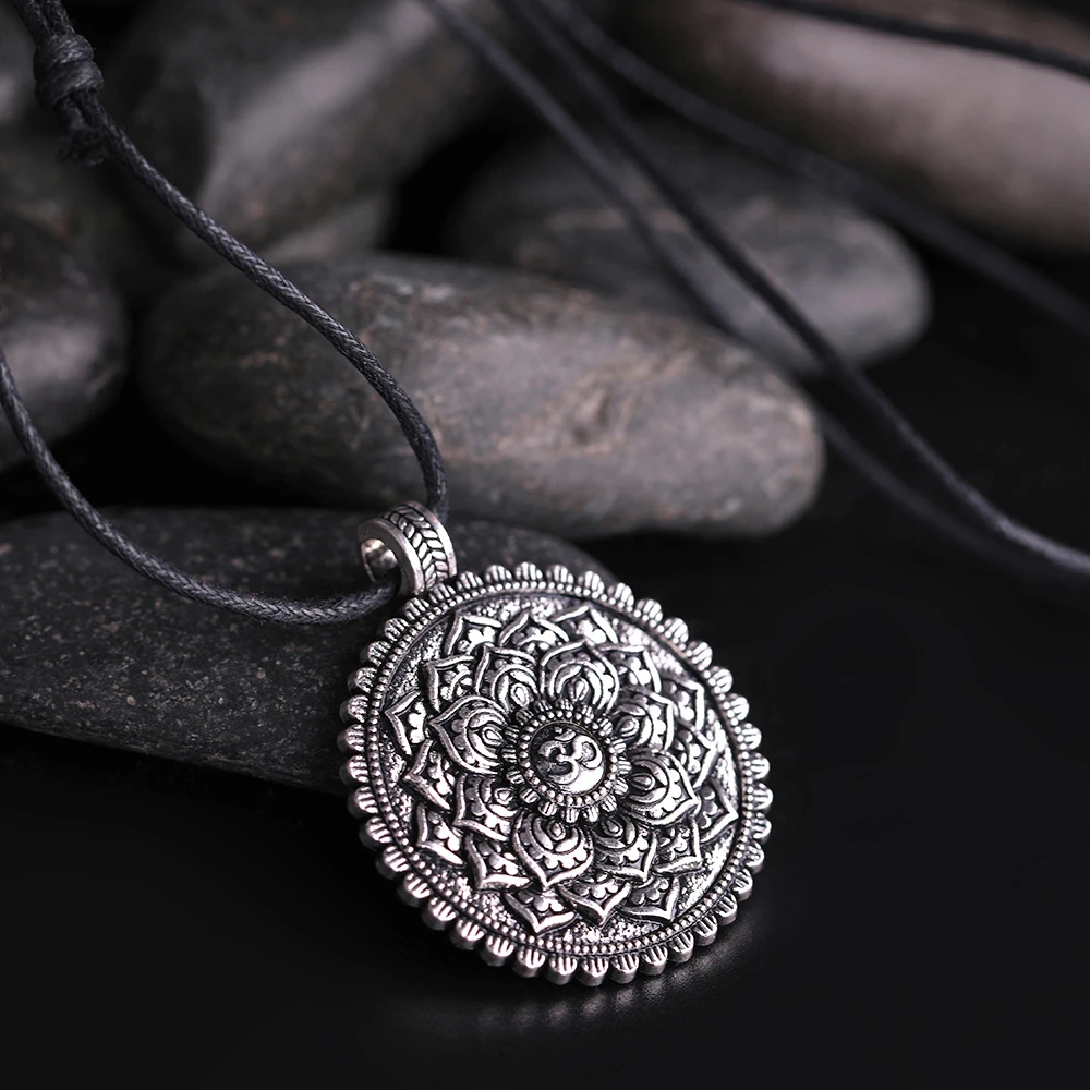 My Shape Viking Necklaces Flower of Life Dome Sacred Geometry Women Om Yoga Chakra Pendant Mandala Fashion Choker Jewelry