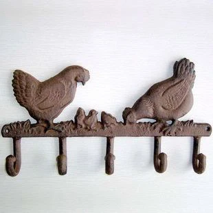 Europe and the rural countryside wrought iron hooks Wall Mural coat hooks coat hooks coat hooks - double chicken