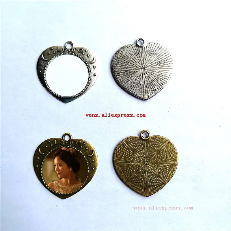 

sublimation blank heart shape pendant charm hot tranfer printing diy consumable 30pieces/lot printing size 25mm