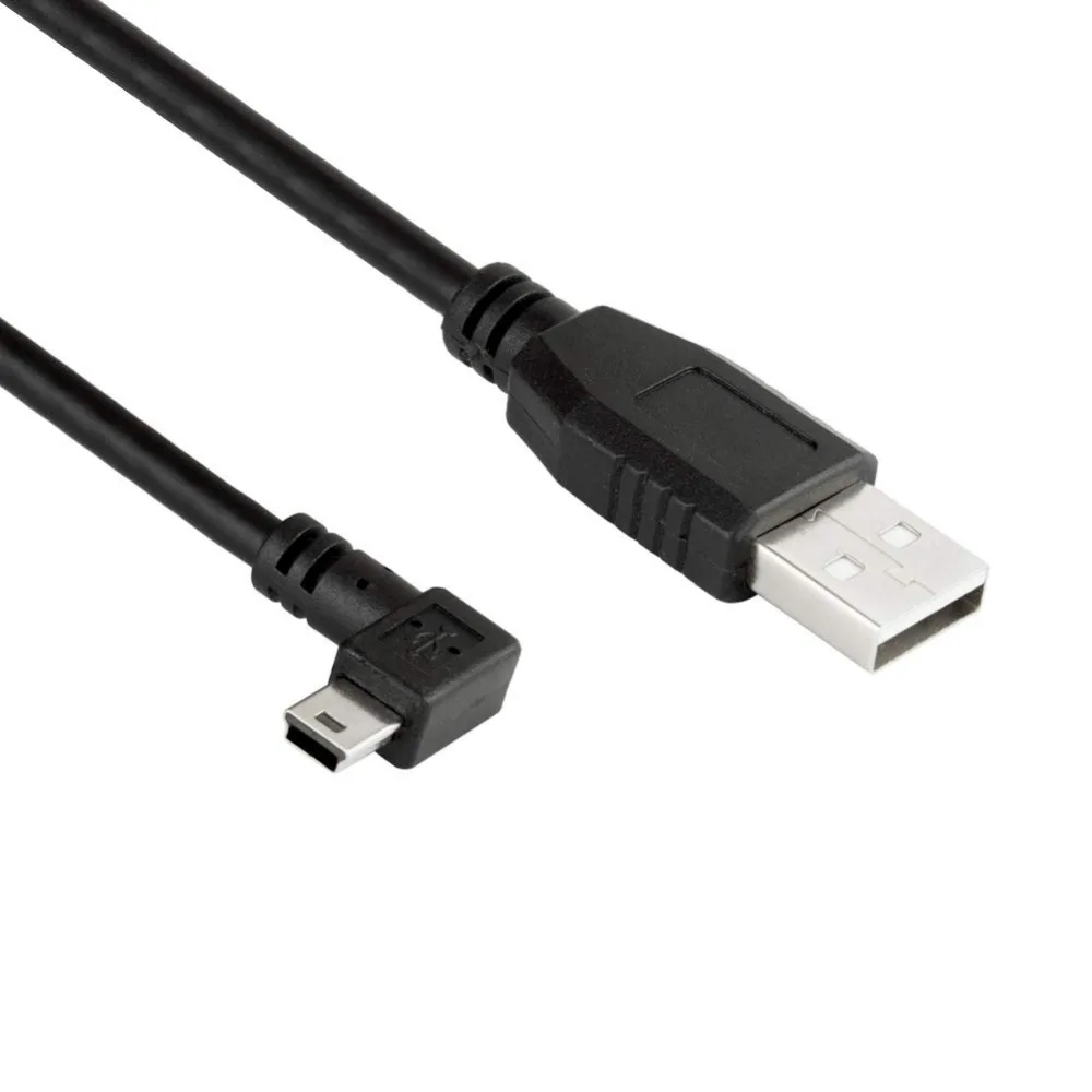 USB A Male To Mini USB Cable 90 Degree Right Angle Mini 5P Data Sync Charge Cord For Garmin Dash Cam Car GPS  1.8m3m5m