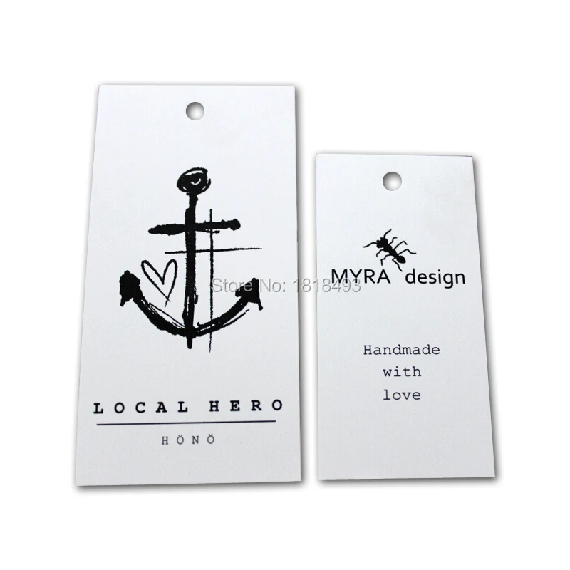 

custom white cardboard hang tag/clothing white kraft paper swing tags/labels/garment printed tags 1000 pcs