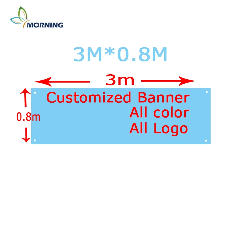 

Morning custom design and logo 3m*0.8m outdoor display advertising banner