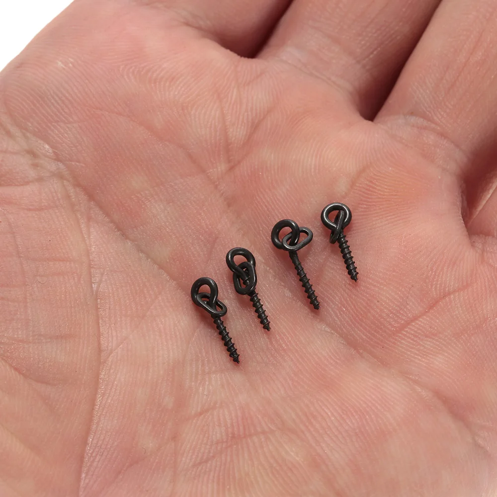 100pcs 14mm Boilies Bait Screws with Link Loops Swivel Carp Fishing Terminal Rig Pop Ups Tackle Carp Fishing Hook Stoper