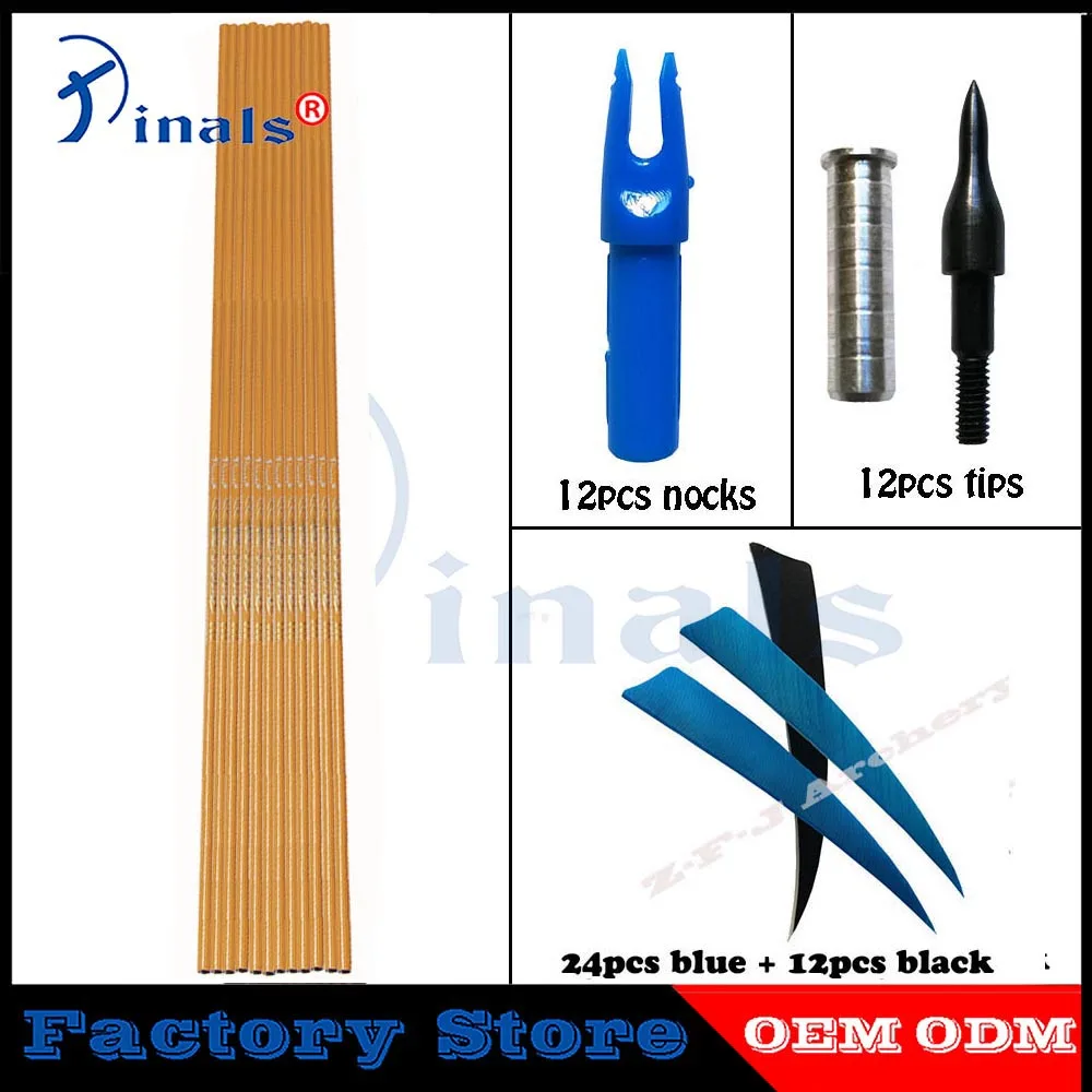 

Inals Bamboo Skin Carbon Arrows Spine 600 ID6.2mm 32inch 100gr Points 5inch Turkey Feathers Archery Bow Hunting DIY