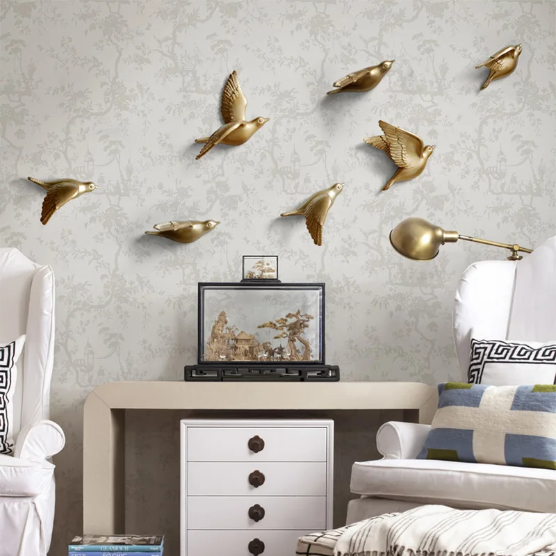 White Birds Décor Wall In Wall Stickers 3d Birds Decoration Garden Living Room Kids Room Decoration Nordic Figurine Miniatures