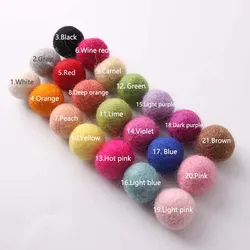 100PC 2cm Arts nd Crafts Children's Toys Christmas Wall Wool Felt Balls Colorful Birthday Party DIY Accessories Decor Room