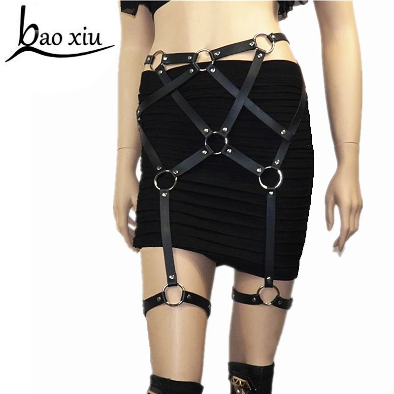 

New Sexy Punk Vintage Waist Leather Leg Thigh High Harness Belt Garter Gothic Fetish Sexy waist straps Belt Cage Accessory