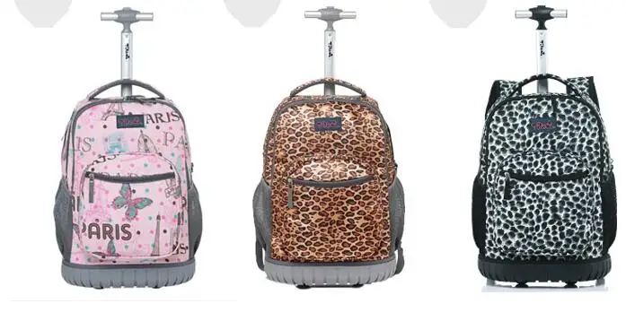 18 inch School Rolling backpack Wheeled backpack for girls kids School  backpack wheels Travel Trolley backpacks bag teenagers - AliExpress 1524