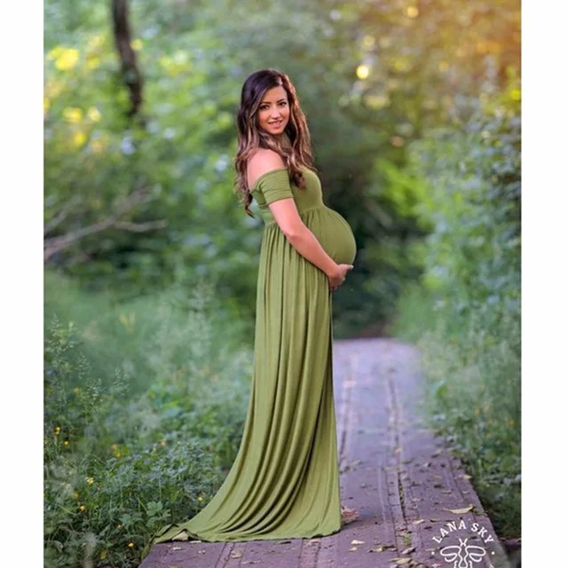 Maternity Photography Props Pregnancy Clothes Maxi Maternity photography Dress Cotton Maternity Dress For photography Props