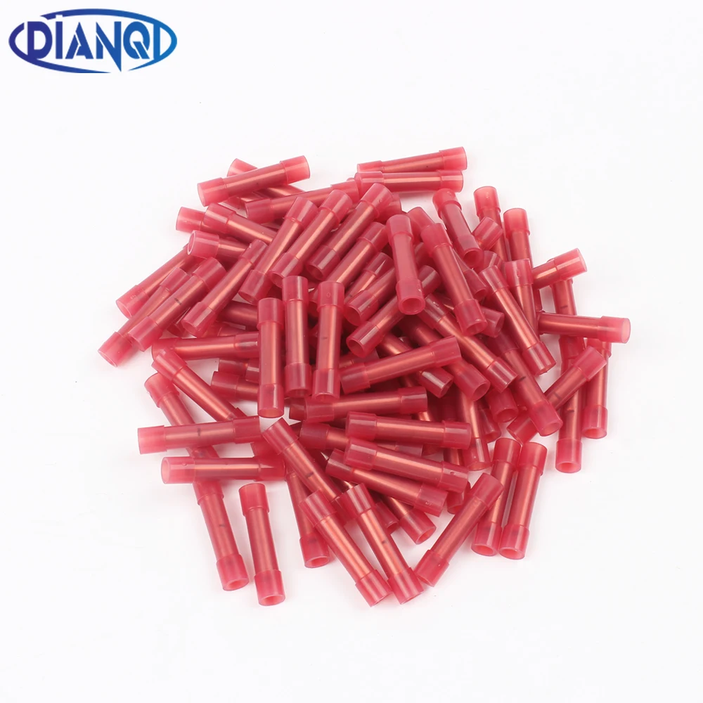 BNYF1.25 Cold pressed,Long Full Insulated Middle Joints Nylon brass Splice Connectors 100PCS terminal AWG22-16 0.5-1.5mm2 BNYF