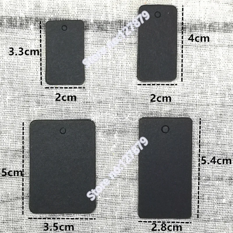 100pcs White Black Kraft Paper Blank Rectangle Packaging Hang Tags Wedding/Birthday Party Candy Boxes Gift Price Tags Labels