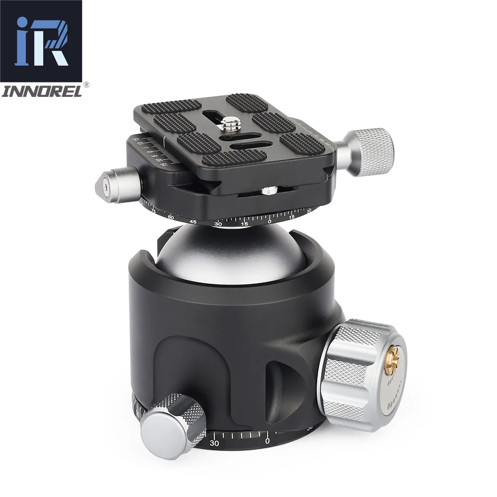 Low Center of Gravity 52mm 44mm 36mm Tripod Ball Head Double U Notch Ultra-low Profile Damping Setting CNC Ballhead Heavy Duty