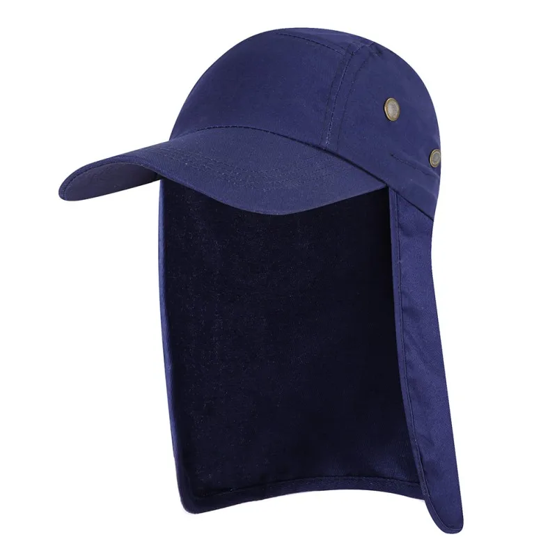 Casquette de pêche ajustable avec oreillette, couvre-rabat, pare-soleil pliant en maille, chapeau de sport étanche, 1 pièce