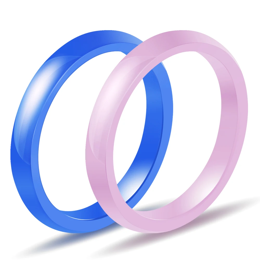 New Fashion High Quality Smooth Ceramic Ring Light White Black Blue Pink For Women Modern Wedding Ring Jewelry Wholesale