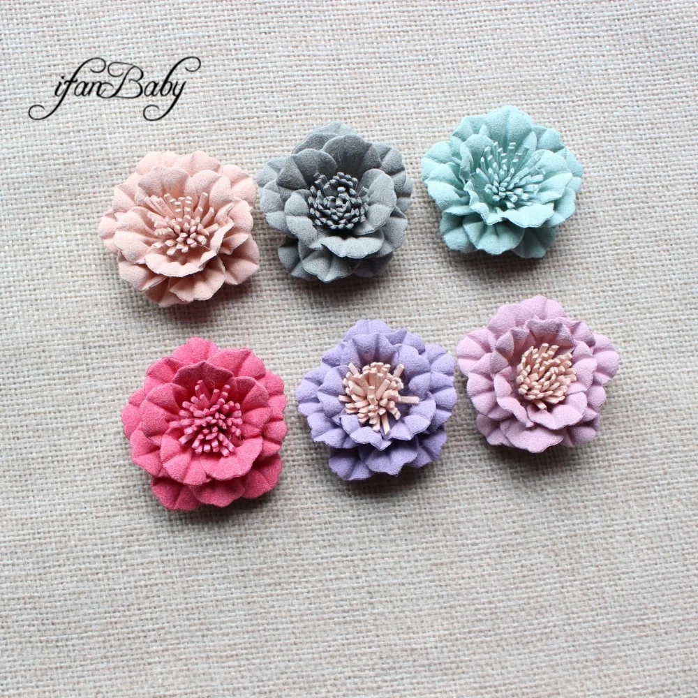 fashion Synthetic Leather flower, hair flower accessories,for hair, brooch,hair ring