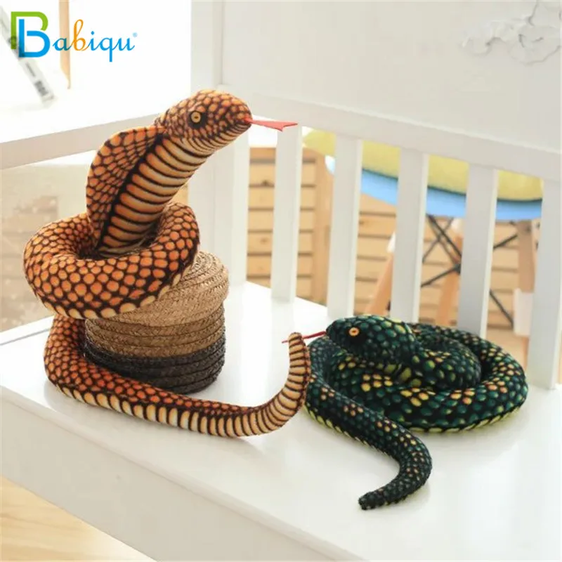 

1pc 110/130cm Simulation Cobra and Python Snake Plush Toy Soft Stuffed Zodiac Dolls Funny Gift for Children Kids Party Toys