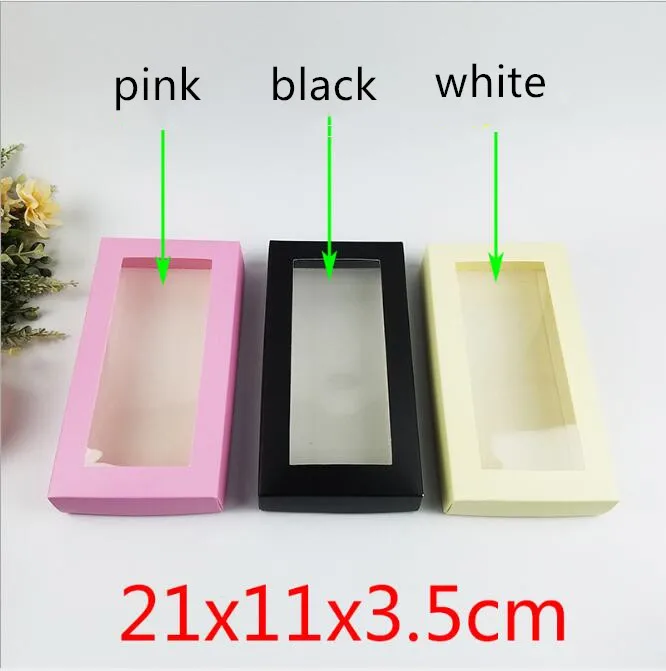 30pcs Pink/White/Black Paper Gift Box With Window Wedding Party Favors Box for Handmade Soap Craft Packaging Boxes