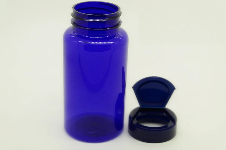 20pcs 150ml Translucent Blue Color Plastic Sample Packing Bottles, Powder Bottles, Capsule Containers 150cc---With Blue Flip Cap