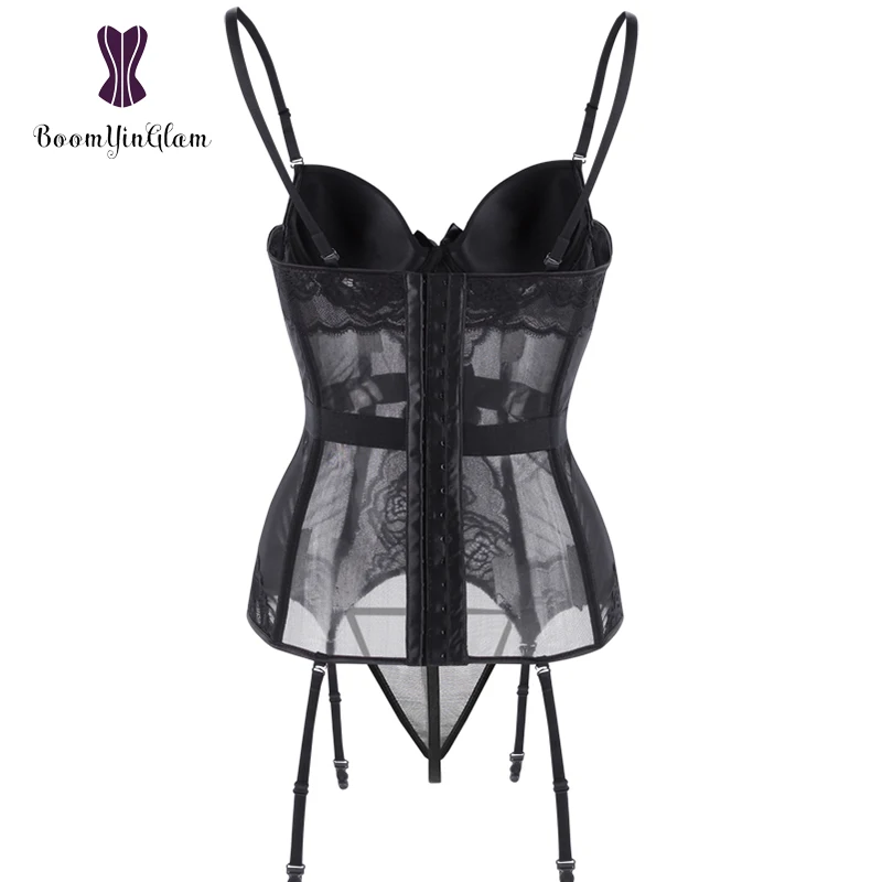 Women Erotic Cotton Bustier Slimming Lace Shapwear Sexy Cosplay Suit Padded Corset With Adjustable S-XXL 944#