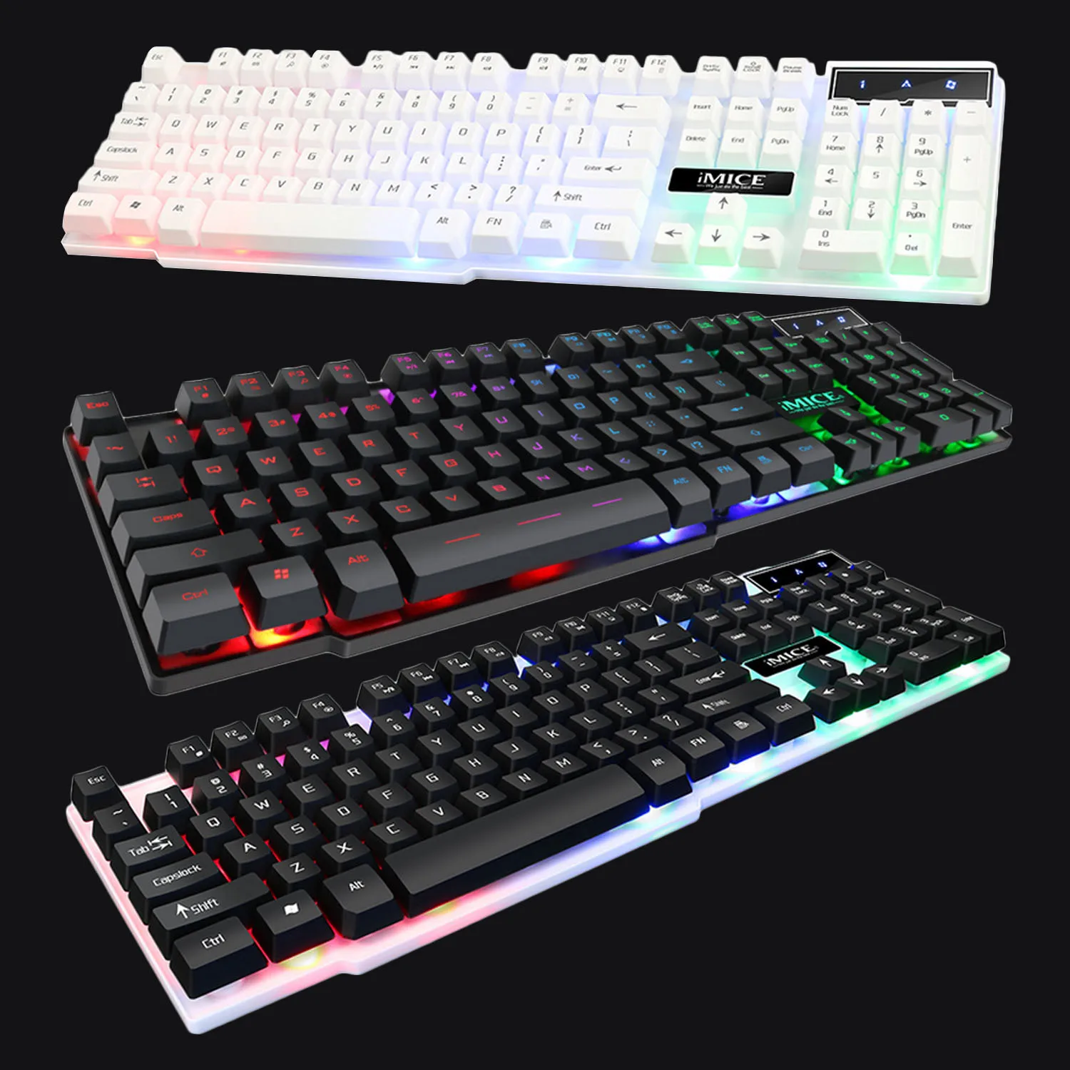 

Vococal AK600 104 Keys USB Wired RGB Backlight Gaming Keyboard Keypad Key Board for LOL DOTA Gamer Computer PC Desktop Laptop