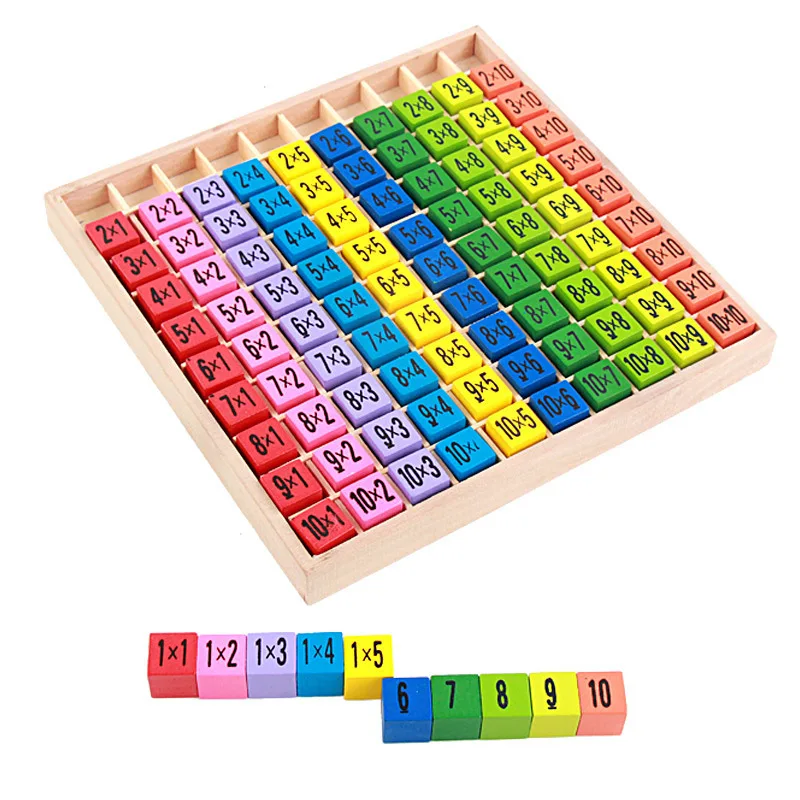 Montessori matematyka zabawki edukacyjne drewniane zabawki dydaktyczne 1-100 Digit Cognitive 10*10 tabliczka mnożenia zabawka dla dzieci