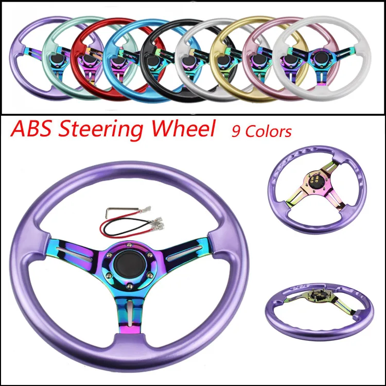 Neo Chrome New 350mm 14inch Steering Wheel ABS Steering Wheel