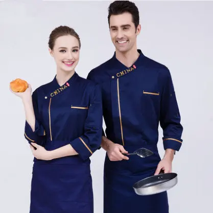 

Black Long Sleeve Master Cook Work Uniforms Restaurant Hotel BBQ Kitchen High Quality Workwear Clothing Food Service Chef Tops