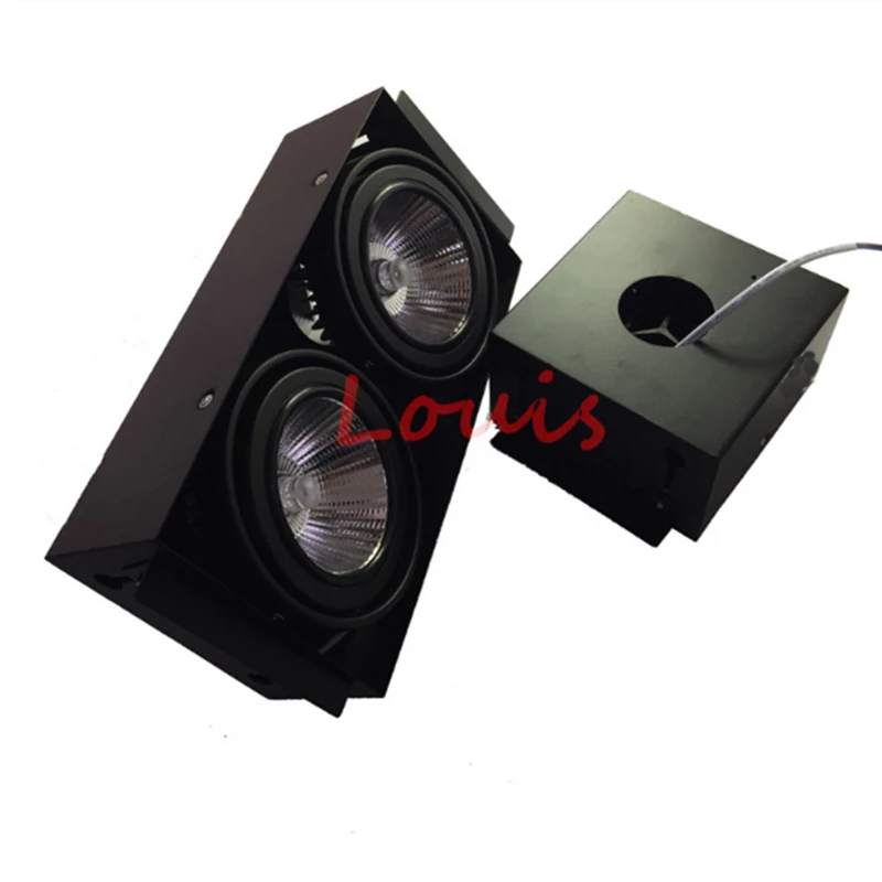 6pcs/Lot 1*15W(1 Head)/2*15W(2 Head) Black COB LED Downlight Double LED Grille Light Recessed LED Ceiling Lamp