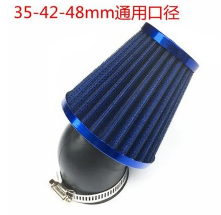 

35/42/48MM Universal curved mouuth Air Filter Motorcycle ATV Scooter Pit Bike Air Cleaner Intake Filter For Honda Yamaha blue