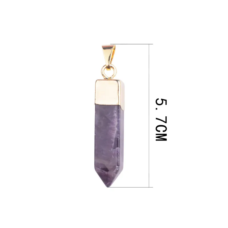 1pc Natural Stone Bullet Pendant Necklace Tiger Eye Rose Quartzs Crystal onyx Pendants  Chakra Charms Jewelry gifts