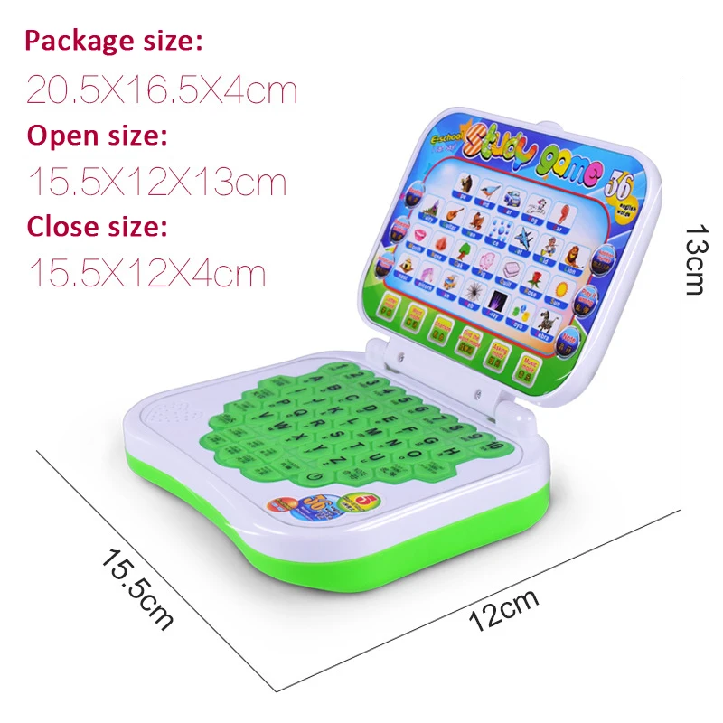 Cartoon Fold Pronunciation Learning Machine English Alphabet Language Computer Baby Tablet Educational Toys Children Gift