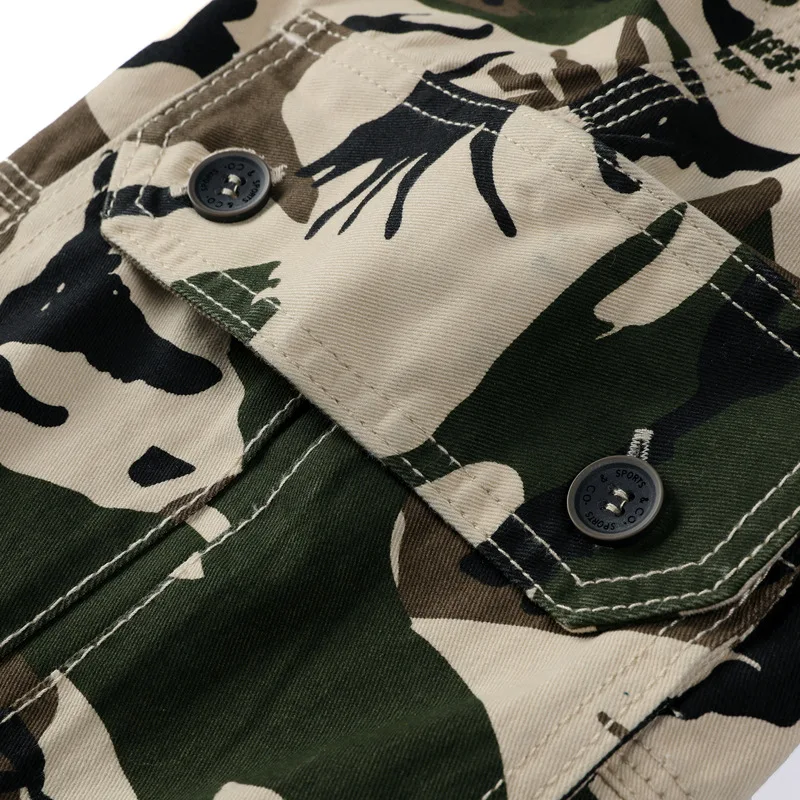 CamSolomon-Short cargo camouflage pour homme, pantalon court militaire, grande taille, décontracté, été, 2024