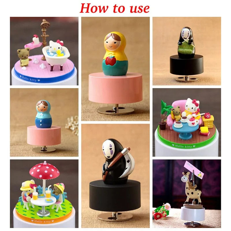 DIY Wind Up Circle Clay Rotating Music Box Base, New Year, Wedding, Christmas, Birthday, Valentine Gift Unuaual