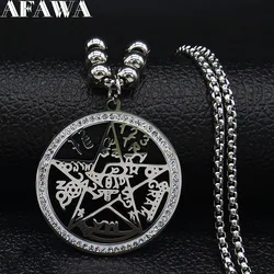 Witchcraft Tetragrammaton Pentagram Necklace Star Long Stainless Steel Necklace Jewelry esoterismo y brujería articulos N131