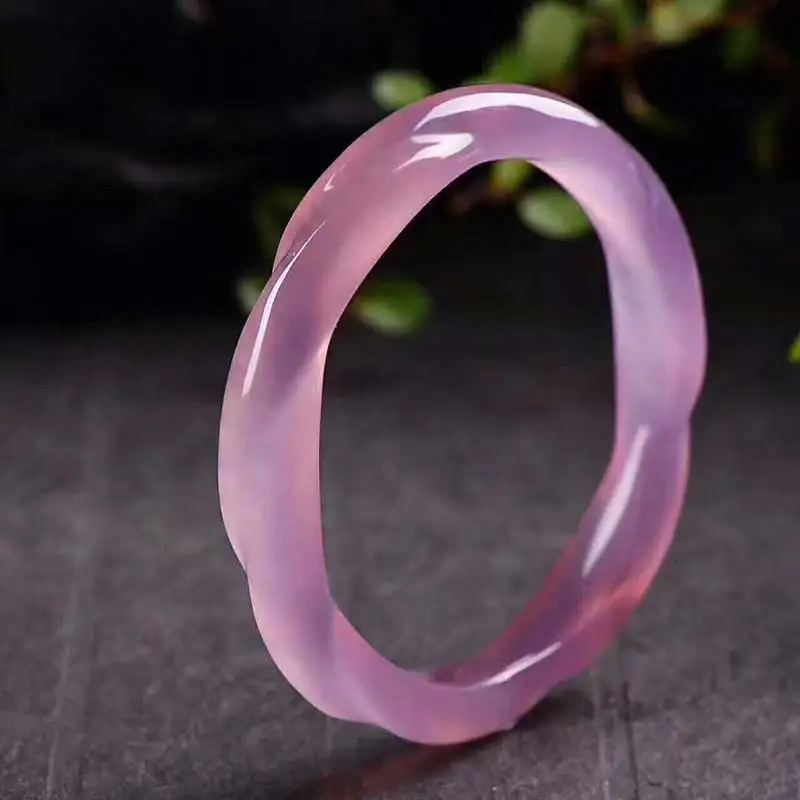 

KYSZDL Natural authentic emperor purple Chalcedony twist bracelets manao yu stone women Bangles jewelry gifts