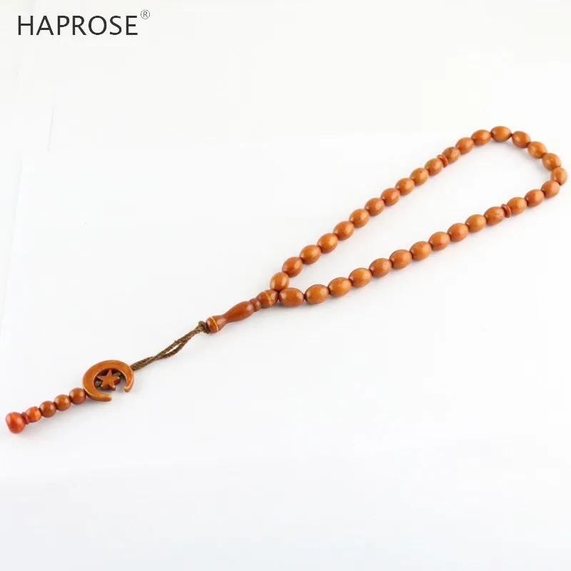 New Oval Bracelet Coffee Color Bead Ethnic Style Bracelet 33 Beads tasbih Muslim Allah Beads 10*12mm tasbin Men\'s Gift Wholesale