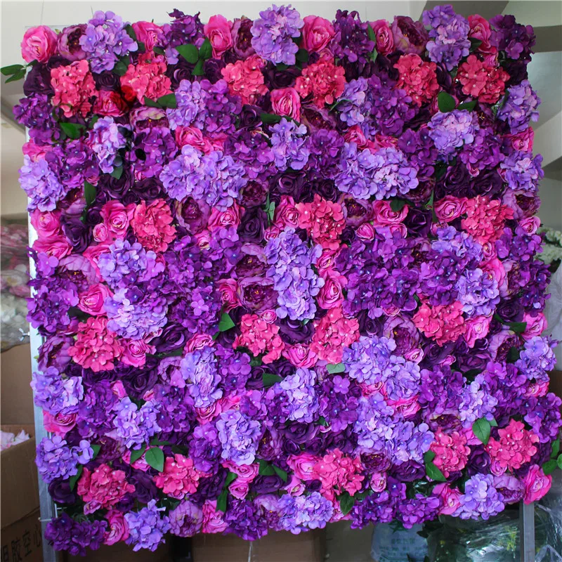 SPR purple style with green leaf wedding rose flower wall backdrop 10pcs/lot wedding arch artificial flower decorations