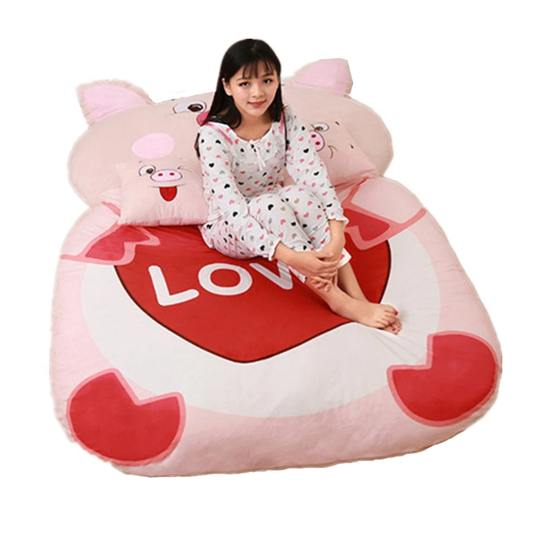 

Dorimytrader Cartoon Animal Pig Beanbag Plush Soft Sleeping Bag Bed Carpet Mat Tatami Sofa 2 Size Free Shipping DY60850