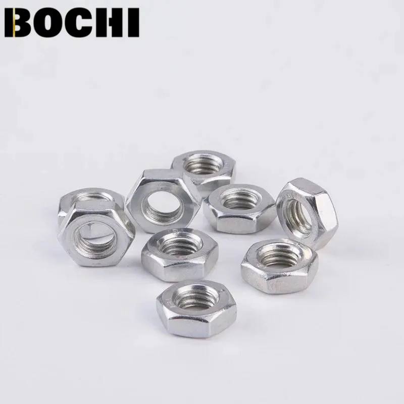 100Pcs Free Shipping DIN934 M1.6 M2 M2.5 M3 M4 cabon Steel Hex Nut Hexagon Nuts Metric Thread Suit For Screws Bolts HW010