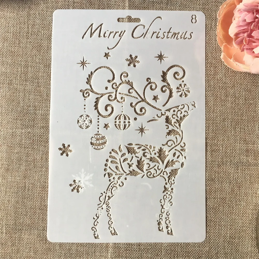 

Горячая Распродажа, 26 см, Рождественская фотография, DIY ремесло, слойные трафареты, настенная живопись, фотография, шаблон