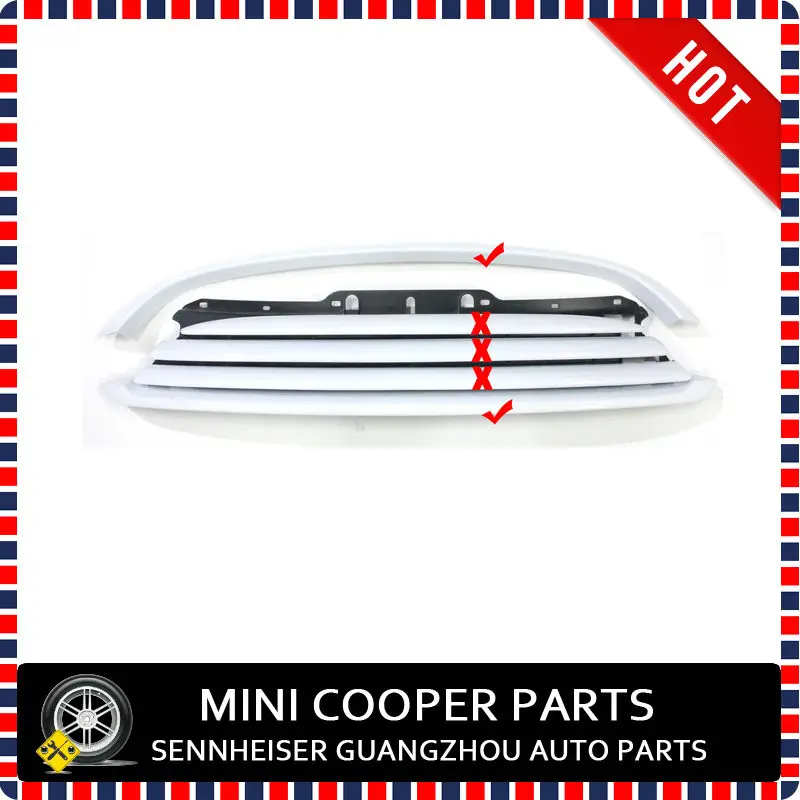 Brand New ABS Plastic White Color Cooper Model Up and Lower Front Grille Trims For mini cooper R56 R55 R57 R58 R59 (3Pcs/set)