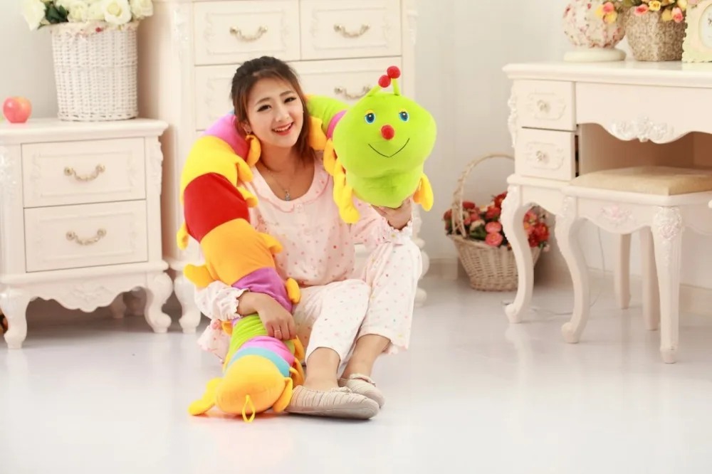 

cartoon colourful caterpillar soft plush toy throw pillow birthday gift w5325