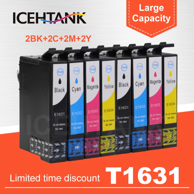 10PK T1631 T1621 16 16XL Compatible ink Cartridge for Epson WorkForce WF 2010 2510 2520 2530 2540 2750 2760 Printer Full Ink